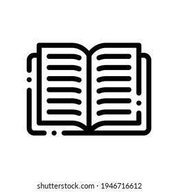 open book icon in outline style