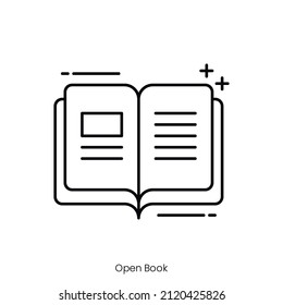open book icon. Outline style icon design isolated on white background
