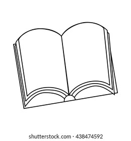 Open book icon, outline style