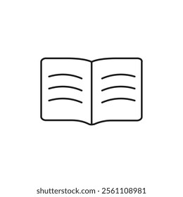 Open book icon Outline vector line symbol