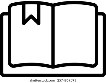 Open Book Icon Outline Vector Illustration