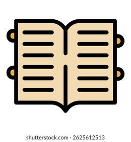 Abra el icono del libro. Icono abierto del Vector del libro para el Diseño web aislado en el color de fondo blanco plano