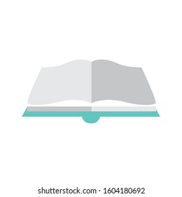 open book icon over white background, colorful and flat design, vector illustration