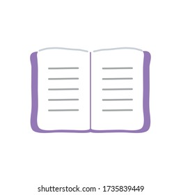 open book icon over white background, flat style, vector illustration