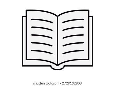 Buch-Symbol mit Textseiten zum Lesen und Lernen öffnen