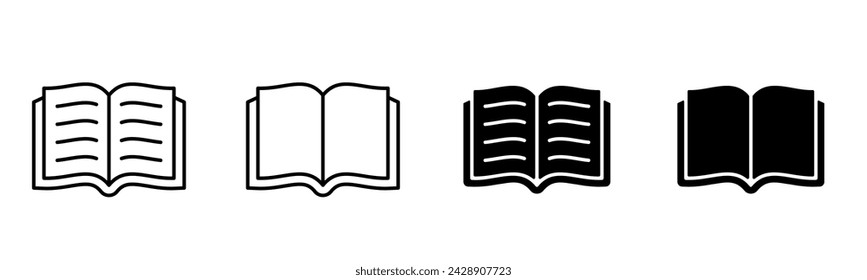 Open book icon pictogram illustration