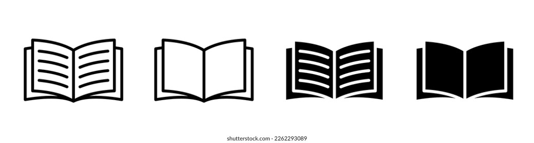 Open book icon pictogram set illustration