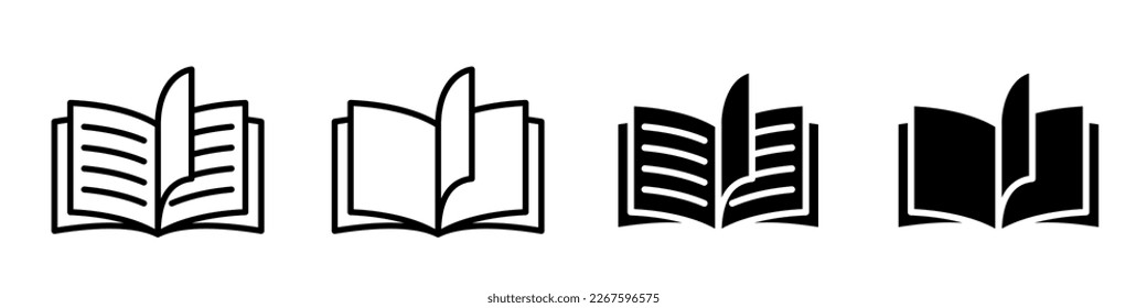 Open book icon pictogram set illustration
