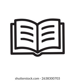 An open book icon representing learning knowledge and a gateway to literary exploration perfect for educational or creative projects