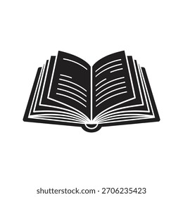 Icono de libro abierto que representa una lectura y una educación para un conocimiento y un aprendizaje en una Biblioteca o una escuela