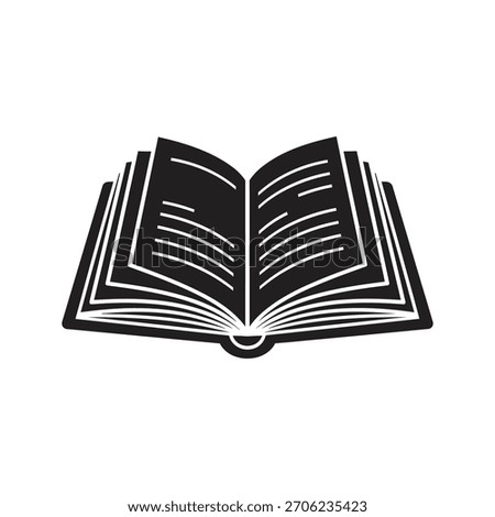 Open book icon representing a reading and an education for a knowledge and a learning in a library or a school