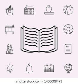 open book icon. School icons universal set for web and mobile