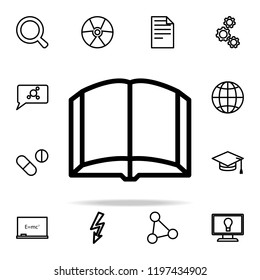 open book icon. Science icons universal set for web and mobile