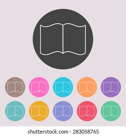 Open book icon. Set of colored icons.