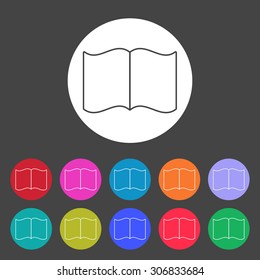 Open book icon. Set of colored icons.