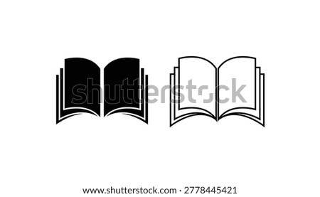 Open book icon set. ebook icon on white background. education, learning, knowledge, reading, study, school, college, university. vector illustration
