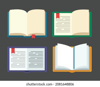 conjunto de iconos de libro abierto. ilustración vectorial