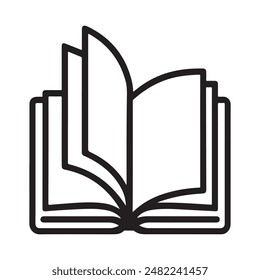 Open book icon silhouette vector