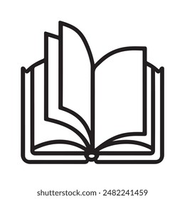 Open book icon silhouette vector