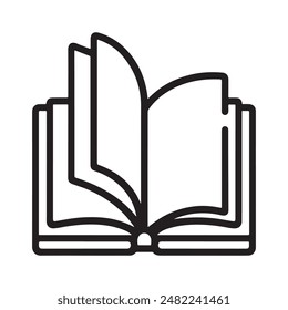 Open book icon silhouette vector
