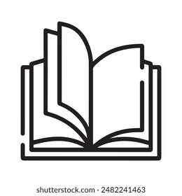 Open book icon silhouette vector