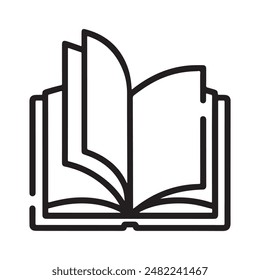 Open book icon silhouette vector