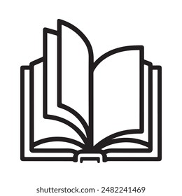 Open book icon silhouette vector