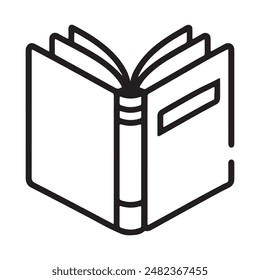 Open book icon silhouette vector art