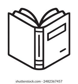 Open book icon silhouette vector art