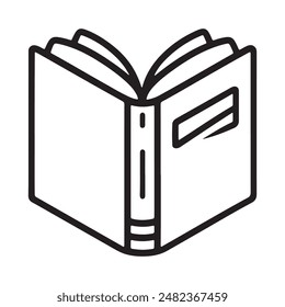 Open book icon silhouette vector art