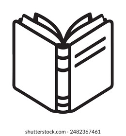 Open book icon silhouette vector art