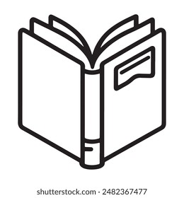 Open book icon silhouette vector art