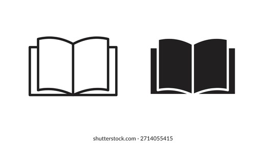 Open Book Icon diseños de Vector de silueta. Trazos editables