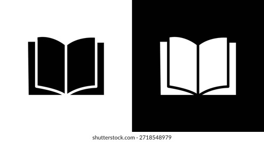 Ilustración vectorial de silueta de icono de libro abierto estilo plano aislado