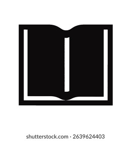 Open book icon simple black and white design