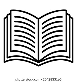 Open Book Icon A Simple, Clean Vector Illustration for Education, Reading, and Knowledge