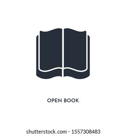 open book icon. simple element illustration. isolated trendy filled open book icon on white background. can be used for web, mobile, ui.