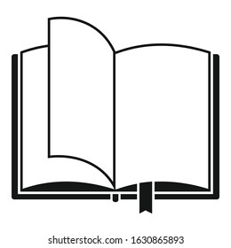 Open book icon. Simple illustration of open book vector icon for web design isolated on white background