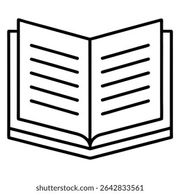 Open Book Icon A Simple Line Art Illustration of an Open Book