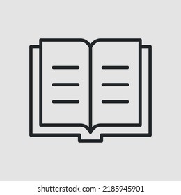 Open book icon. Simple open book for social media, web and app design. Knowledge concept. Vector illustration
