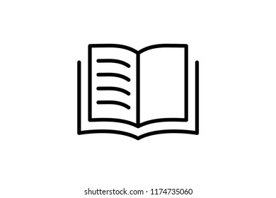 Open book icon stock vector illustration. Editable Stroke. 128x128 Pixel Perfect.