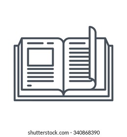 Open book icon suitable for info graphics, websites and print media and  interfaces. Line vector icon.