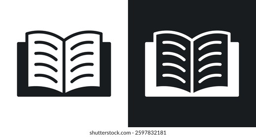 Open Book icon symbol collection on white background.