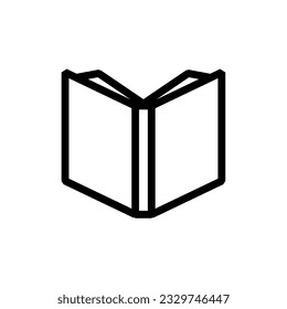 Open book icon. Symbol of knowledge and library. Pictogram of study, literature or science.