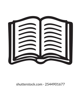 Open Book Icon, Open book icon symbolizing knowledge and reading. Great for education, literature, and storytelling themes.