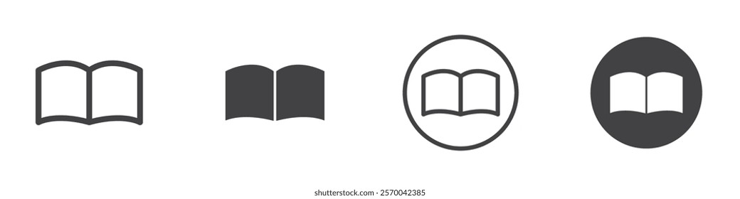 Open Book icon Thin line art isolated