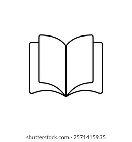 open book icon Thin line vector