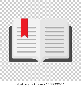 Open book icon in transparent style. Literature vector illustration on isolated background. Library business concept.