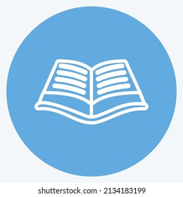 Open Book Icon in trendy blue eyes style isolated on soft blue background