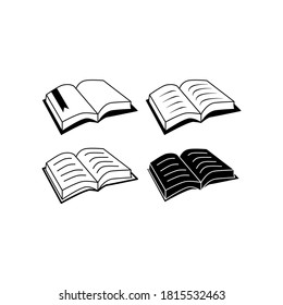 Open book icon in trendy flat design
